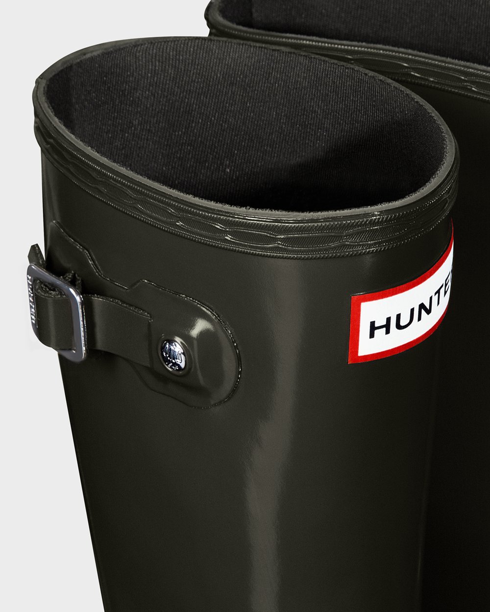 Kids Hunter Original Big Gloss - Rain Boots Dark Olive - 2074-QFSHZ